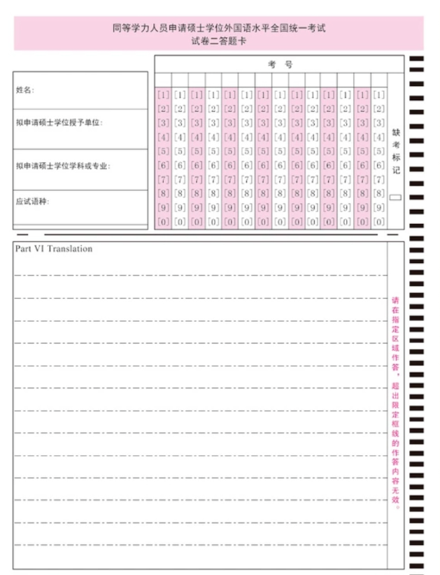 同等学力英语考试答题注意事项